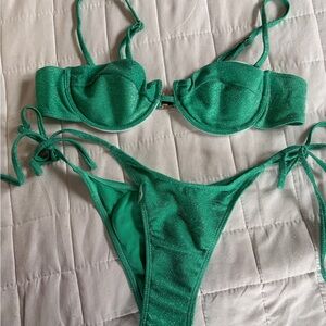 Green Glitter Bikini Set